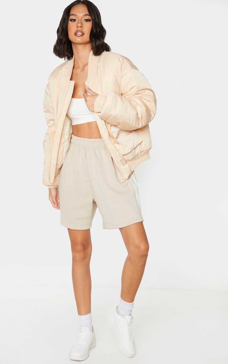 Bomber camel à zip et poches