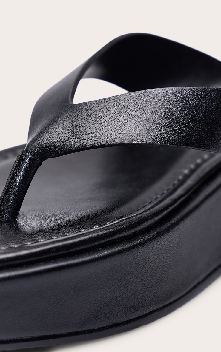 Black Flatform Toe Thong Flatform Sandal image 5