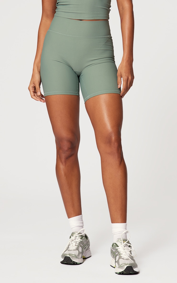 Sea Green Active Rib Gym Shorts image 2