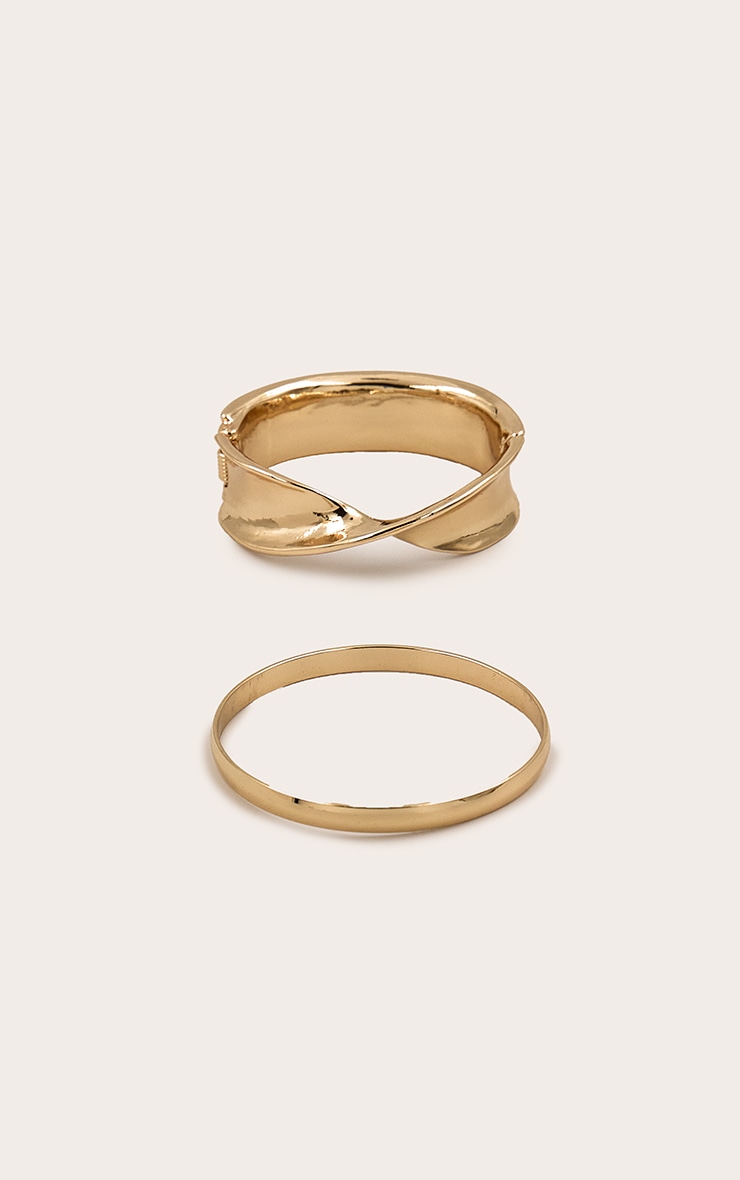 Gold Twist Bangle Set image 2