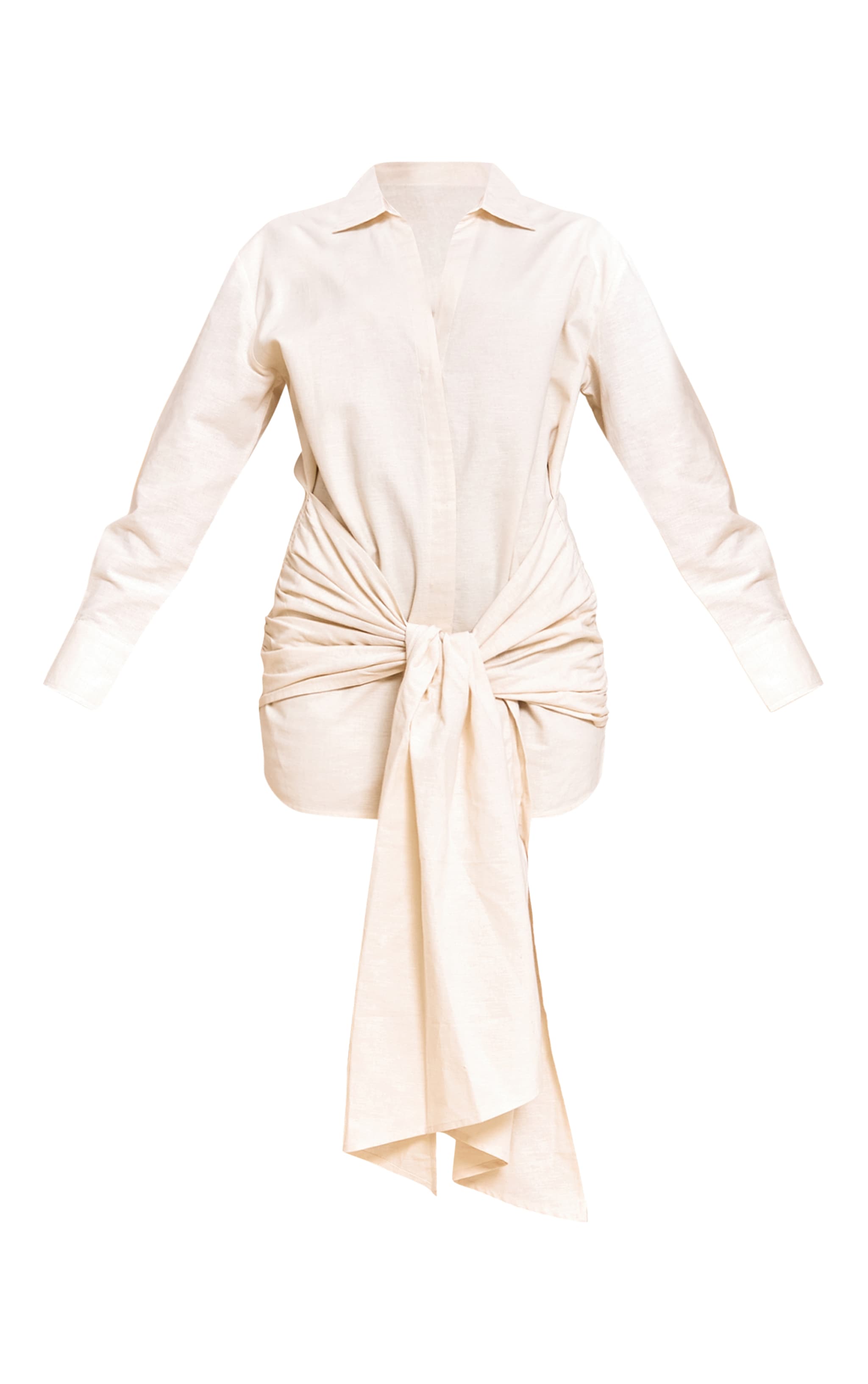 Natural Wrap Detail Shirt Dress image 5