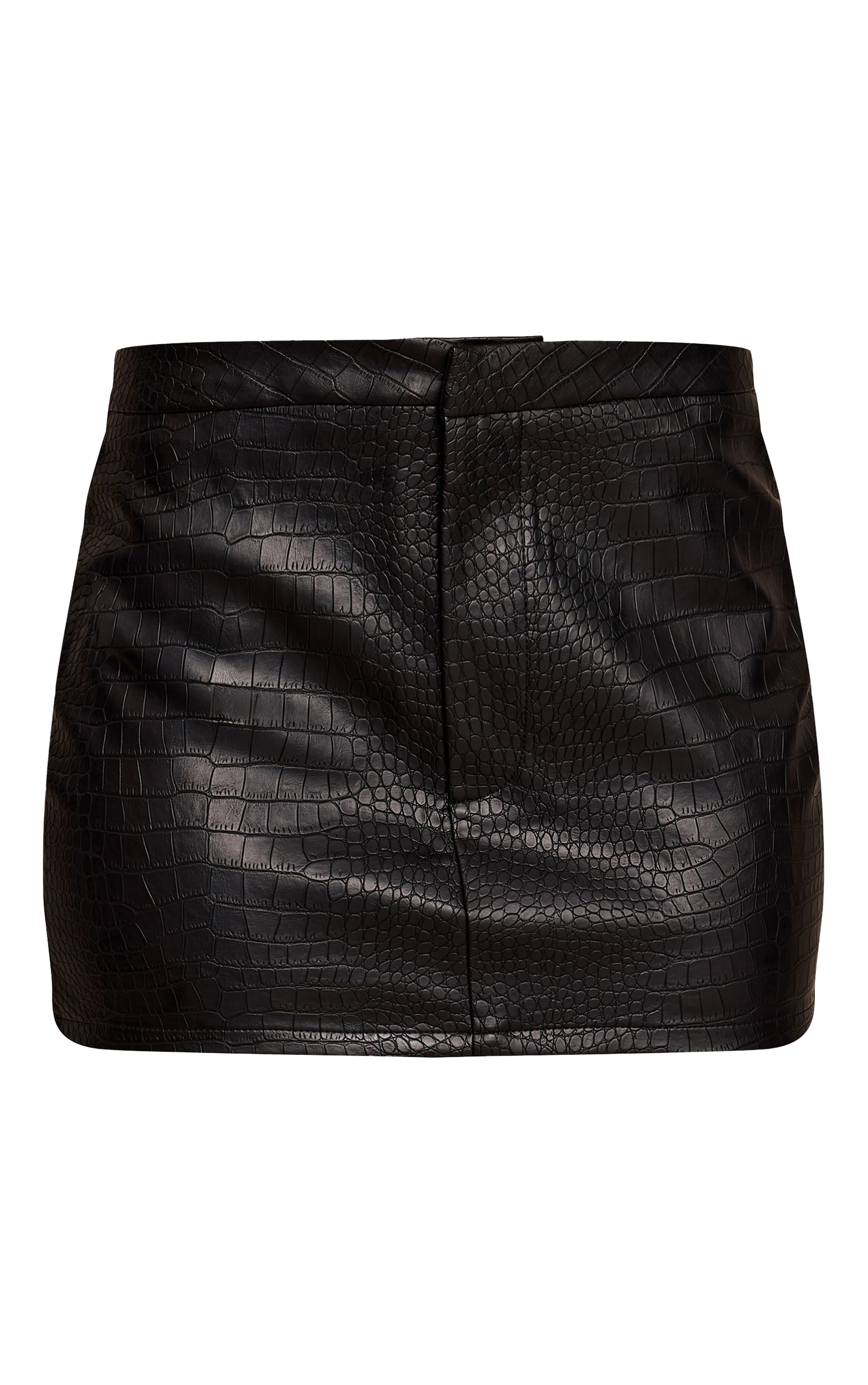 Black Croc Faux Leather Mini Skirt image 6