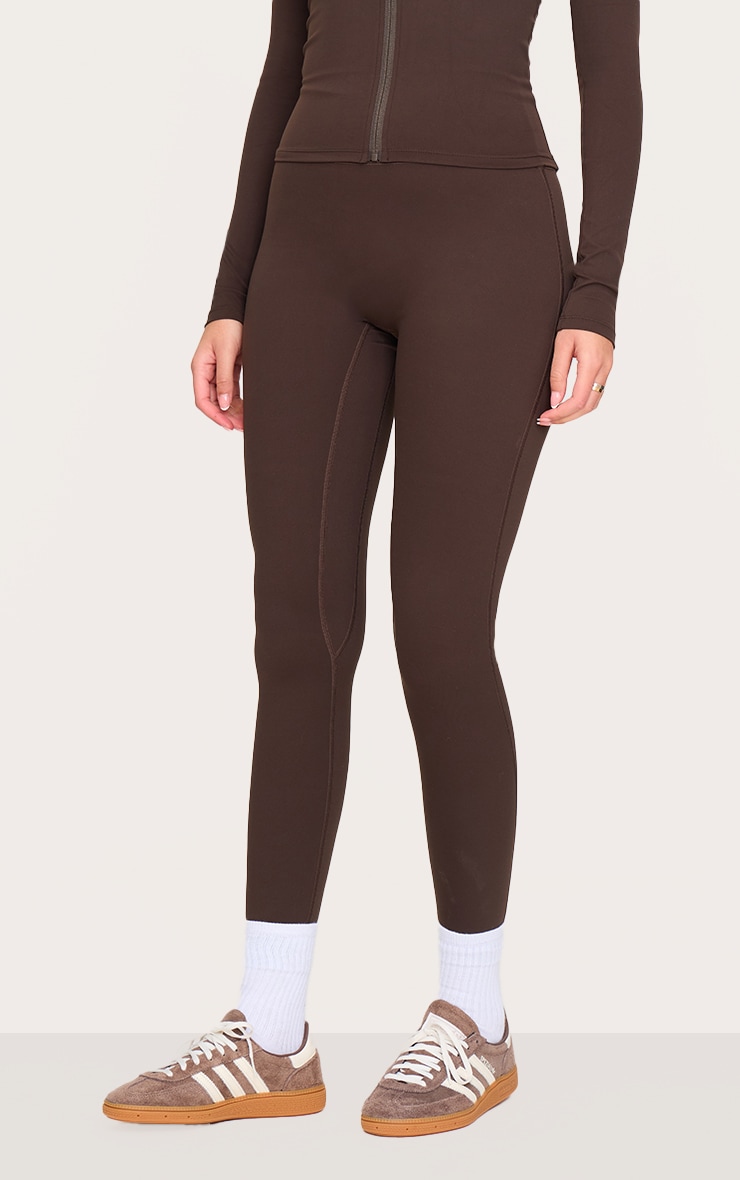 Tall Espresso Contour Sculpt High Waisted Gym Leggings image 2