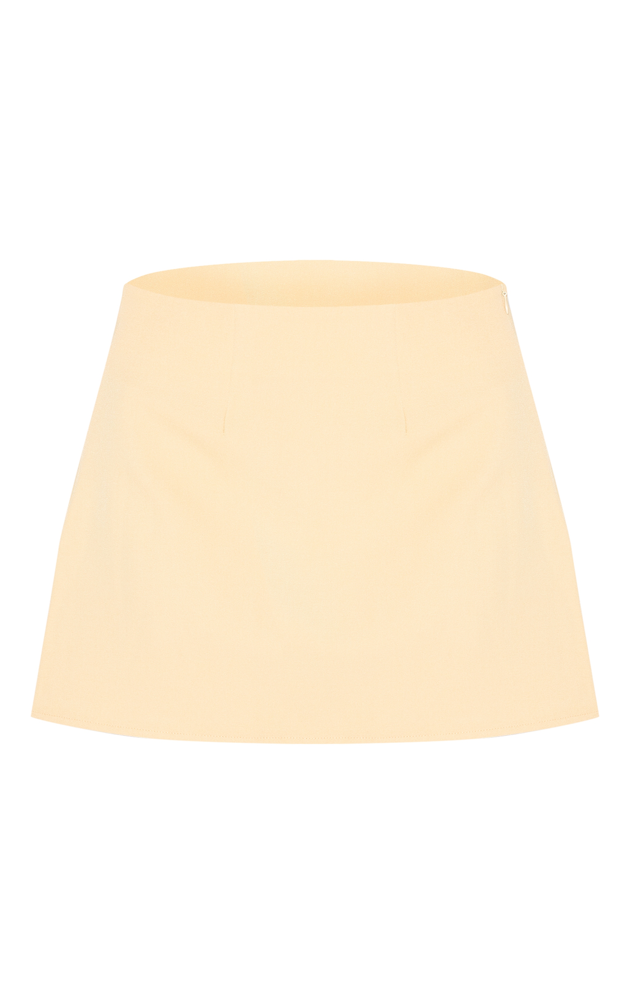 Mini-jupe de tailleur tissée jaune beurre à taille mi-haute image 6