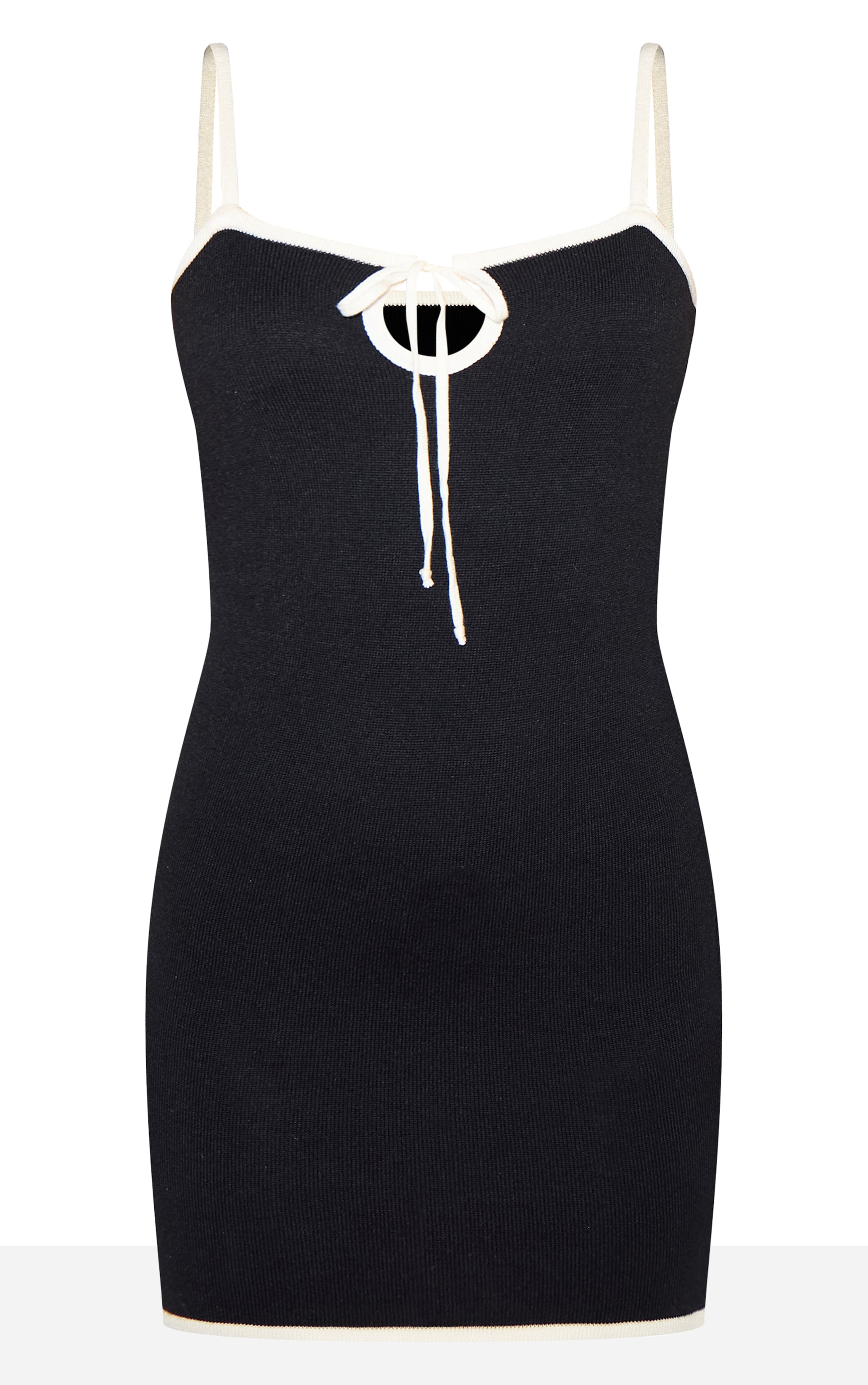 Monochrome Contrast Tie Mini Dress image 5