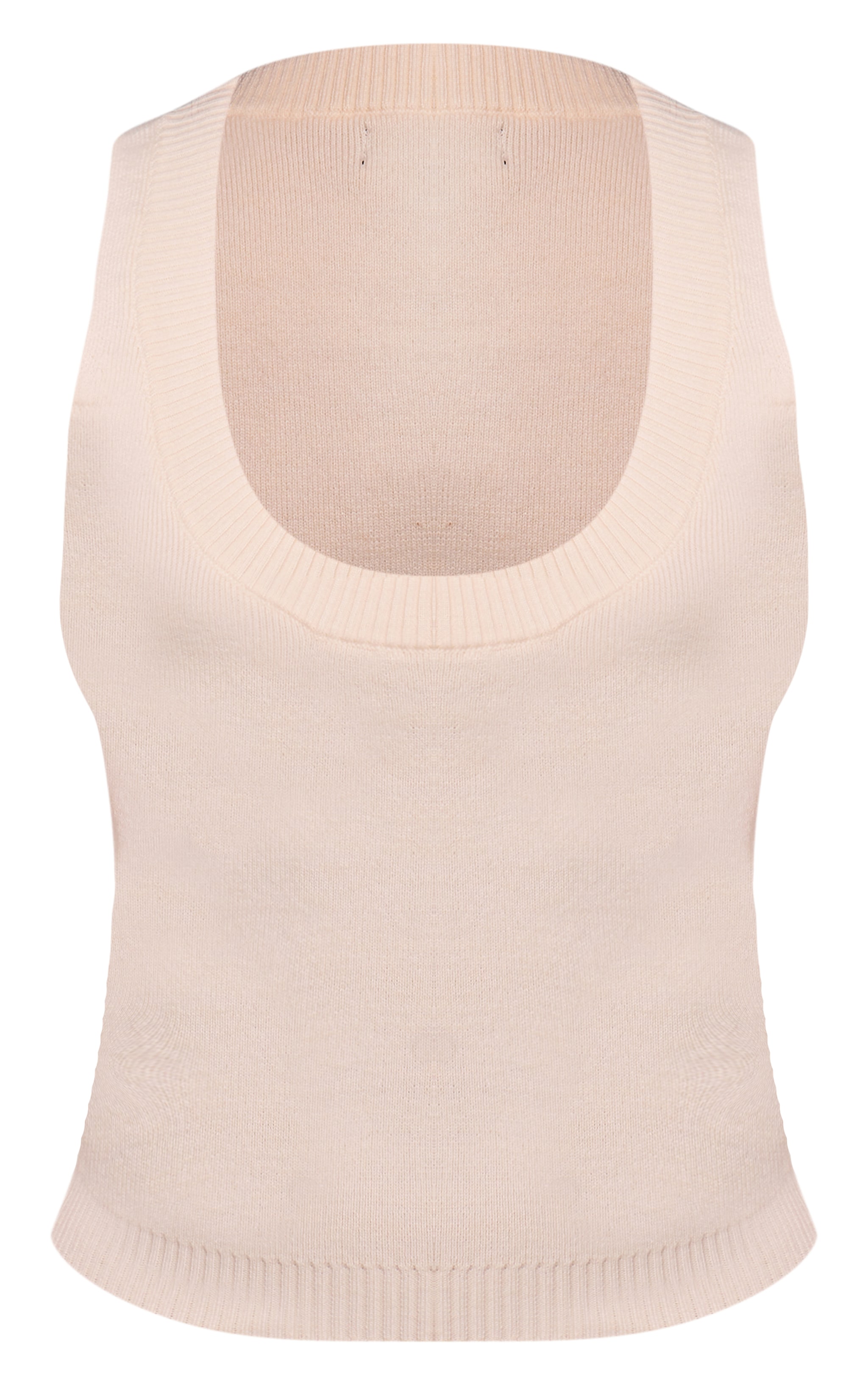 Petite Débardeur en maille tricot côtelée crème image 5