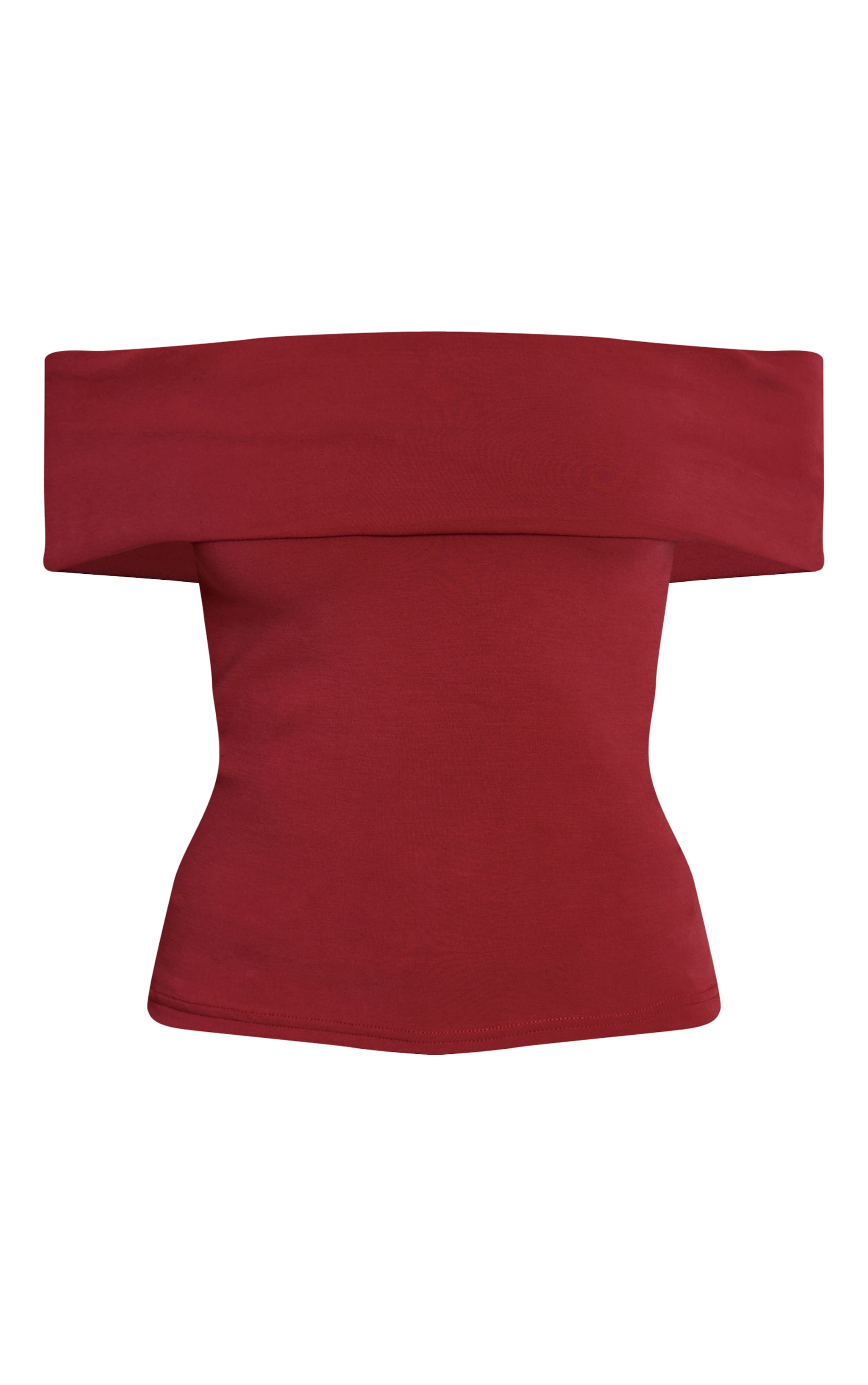 Red Premium Soft Touch Asymmetric Shoulder Top  image 5