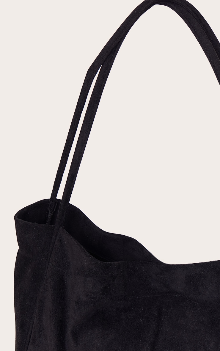 Black Faux Suede Boxy Tote Bag | Accessories | PLT KSA