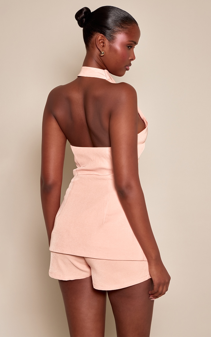 Peach Twist Halter Button Detail Vest image 2