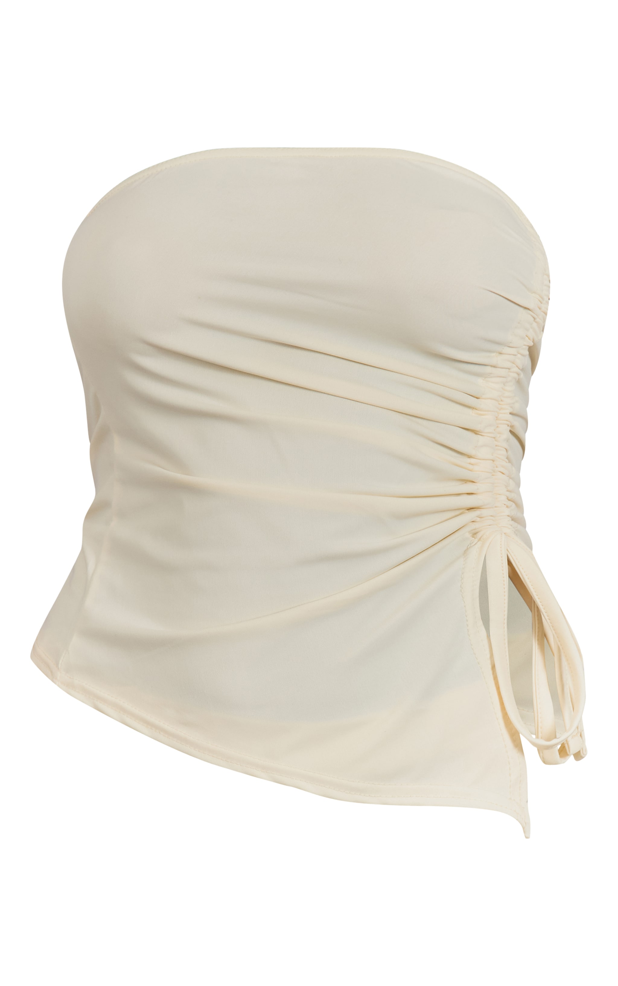 Cream Matte Touch Ruched Side Bandeau image 5