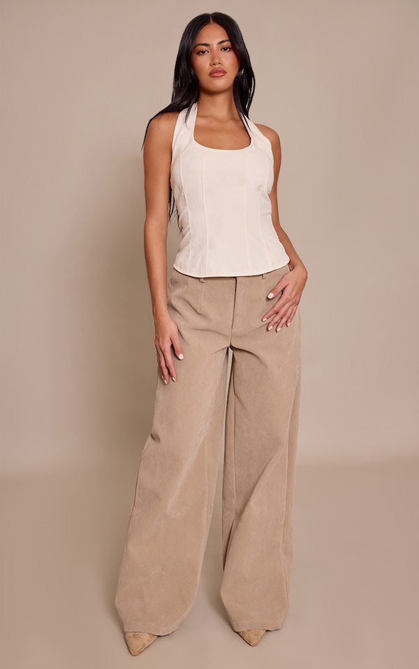 Cream Peachskin Halterneck Corset 