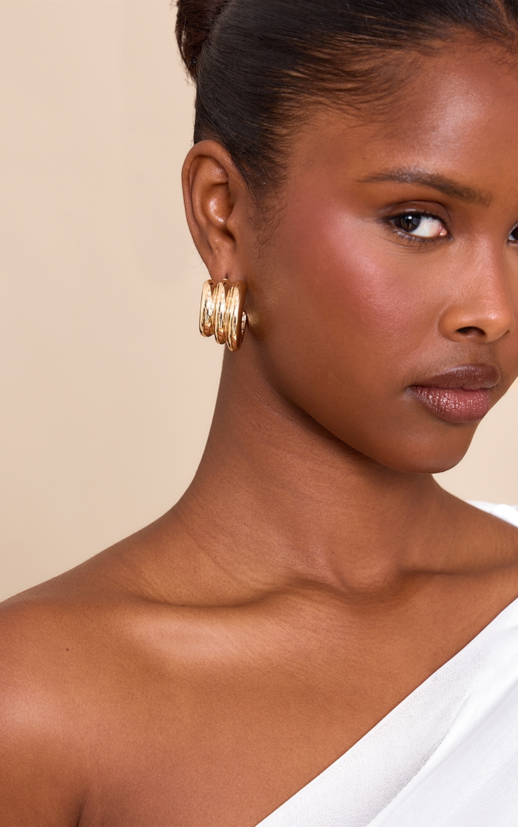Gold layered Hoop Earrings image 1