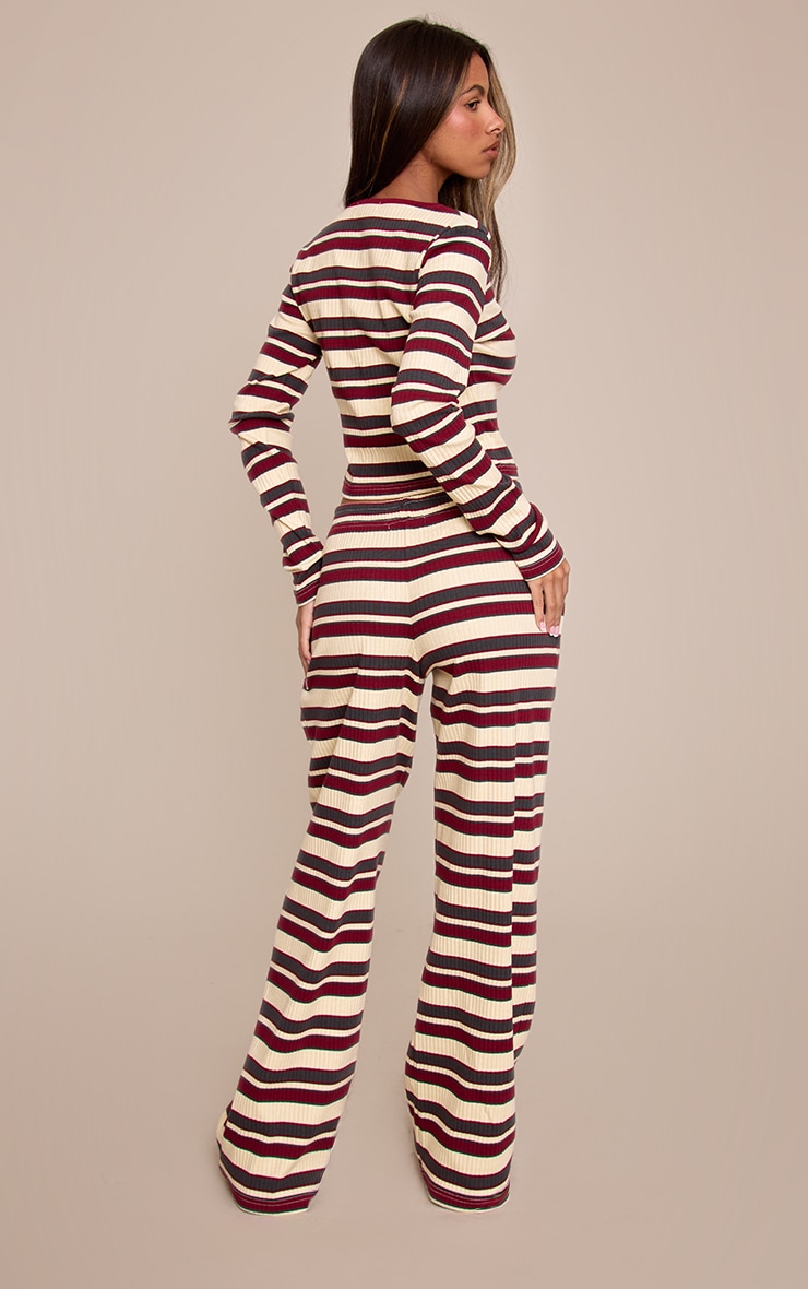 Petite Multi Stripe Ribbed Straight Leg Trousers  image 3