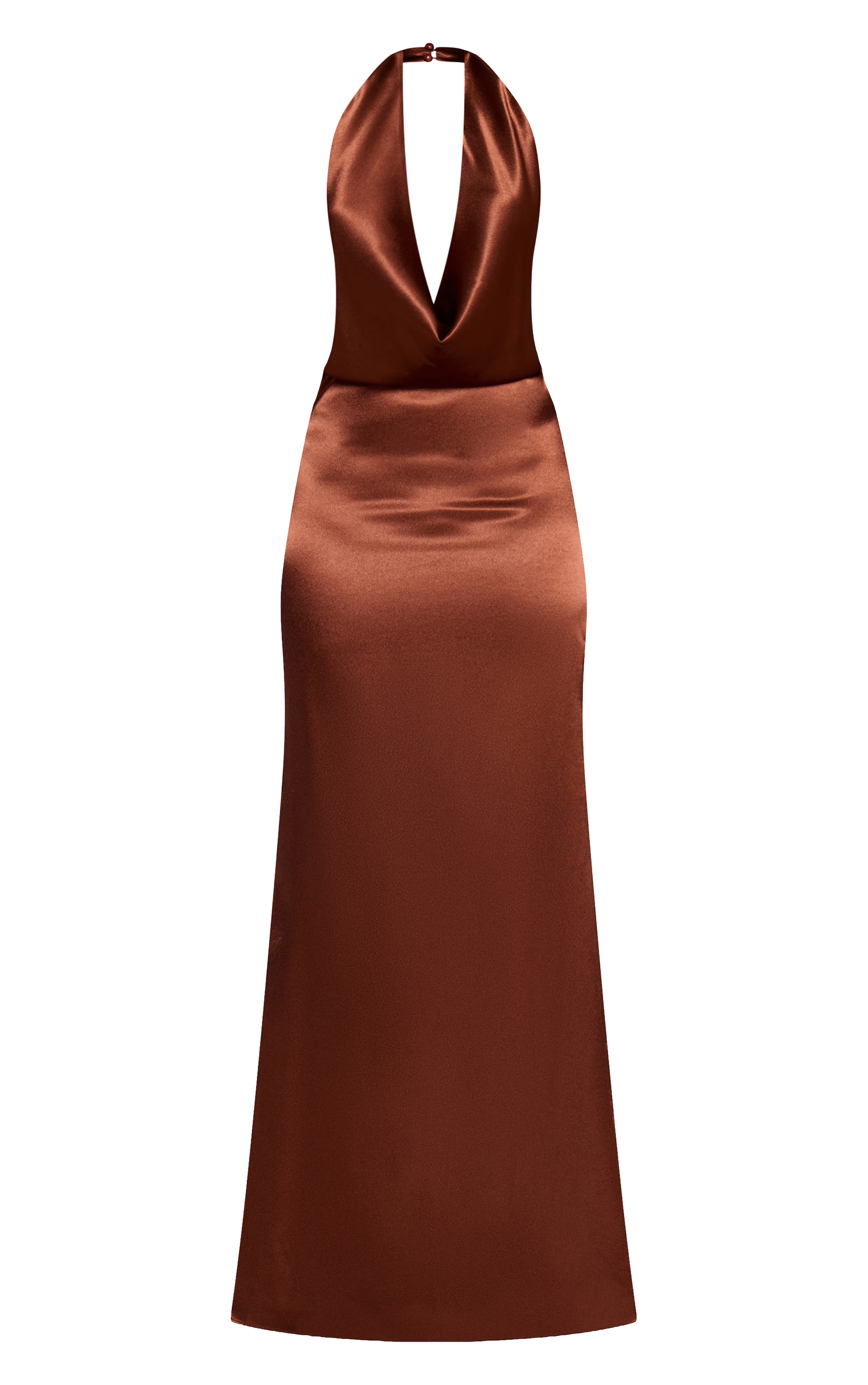 Chocolate Cowl Neck Satin Maxi Dress image 5