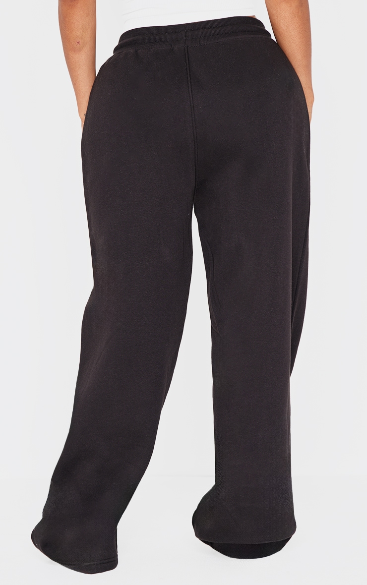 Shape Deep Black Binded High Waist Wide Leg Sweatpants image 3