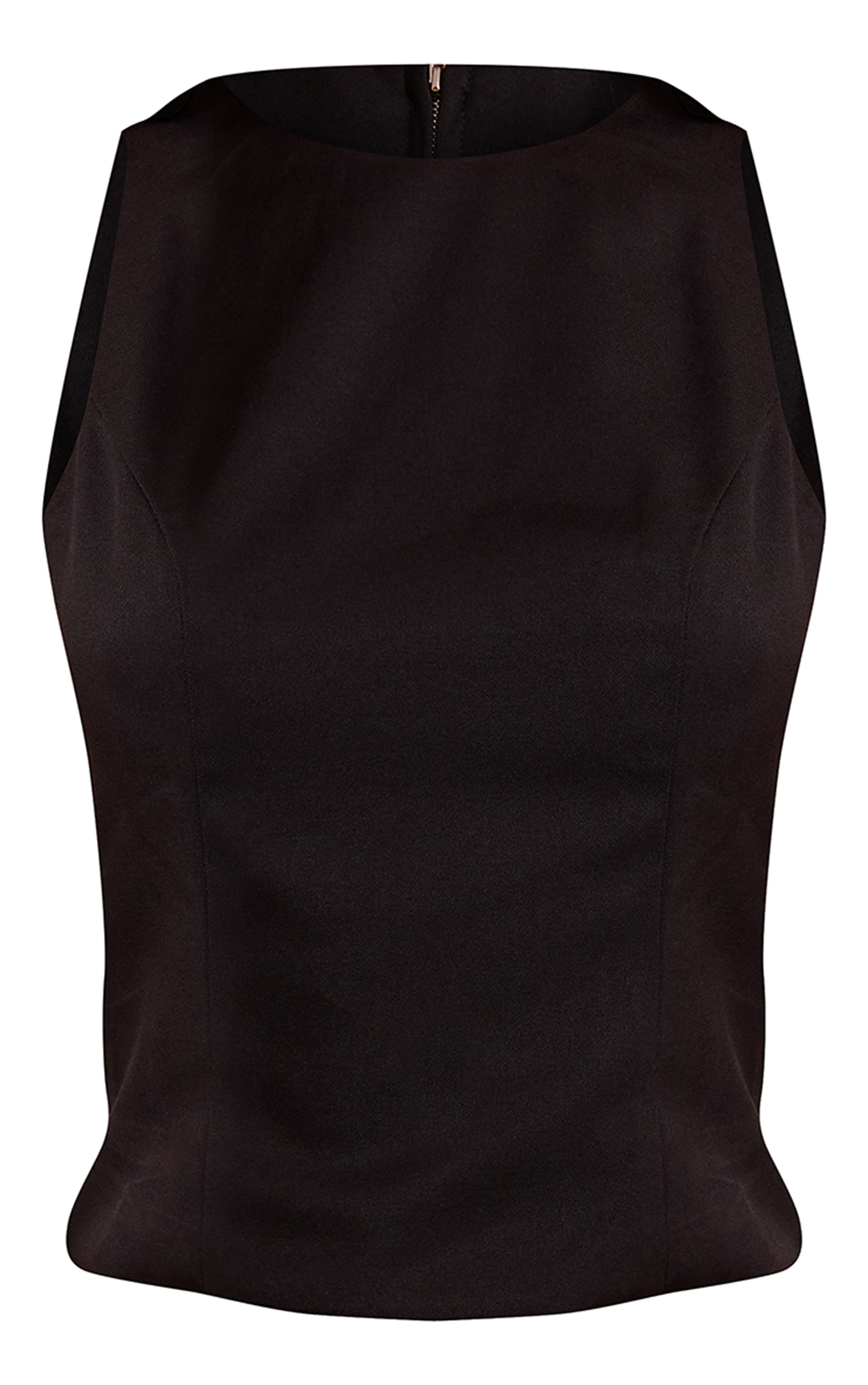 Black Tailored Woven Crop Top  image 5