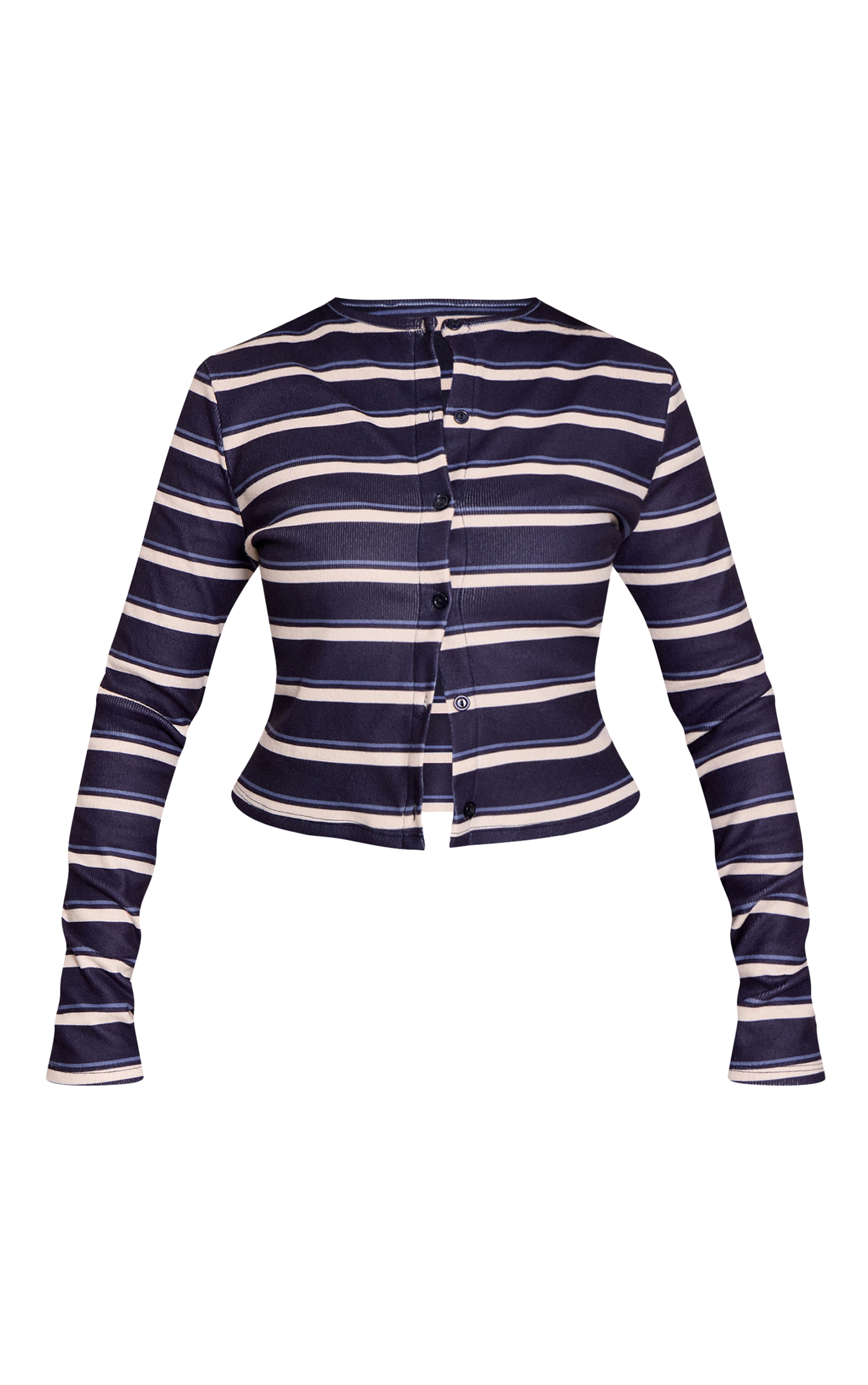 Petite Navy Stripe Button Through Cardigan  image 5