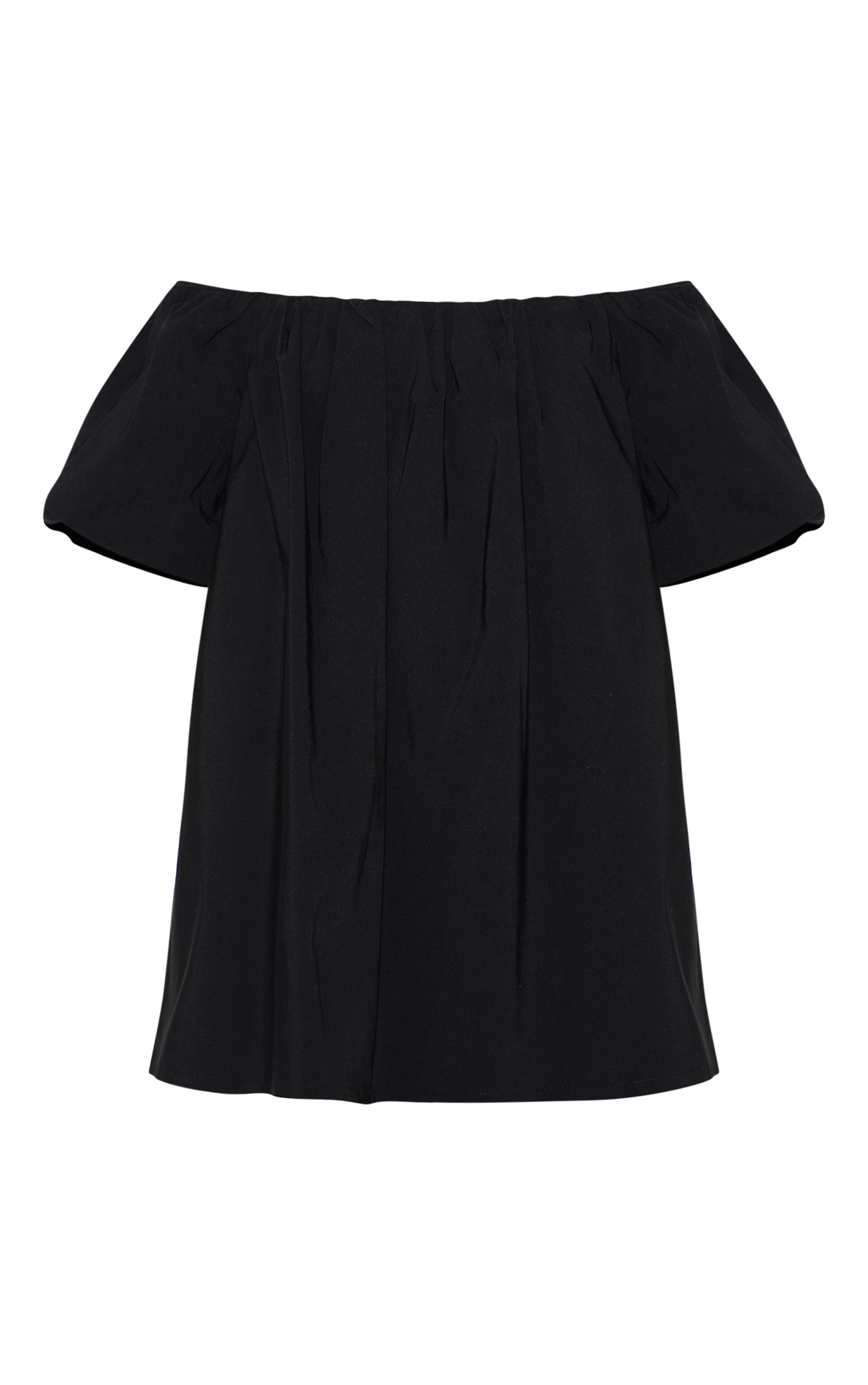 Black Bardot Puff Sleeve Shift Dress image 5