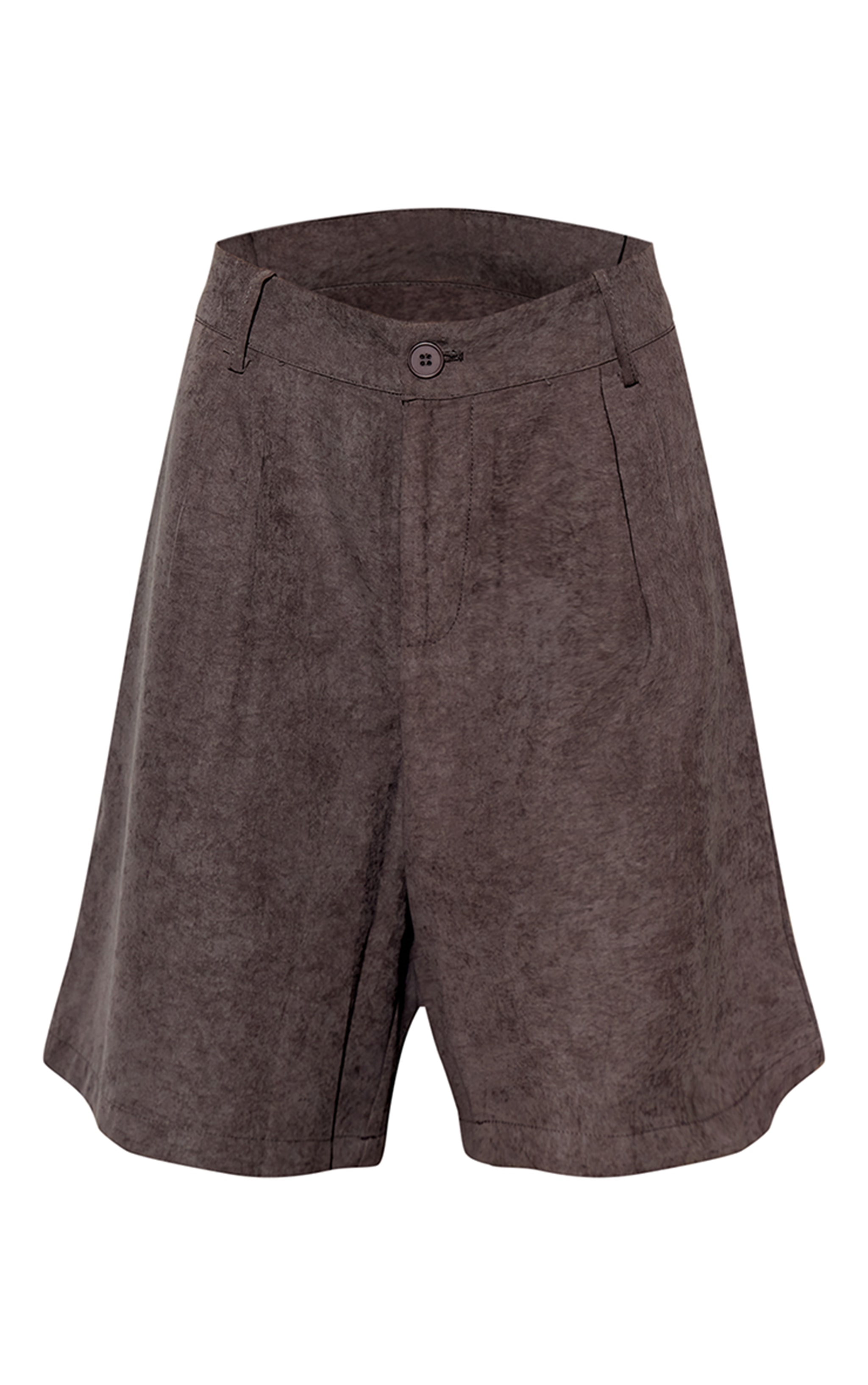 Charcoal Peachskin Longline Shorts image 6