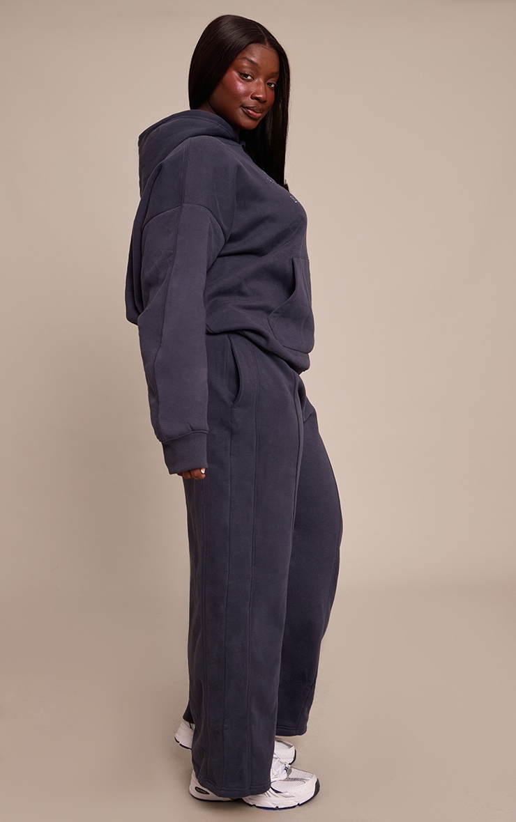 Plus Navy Sunday Reset Embroided Wide Leg Sweatpant image 2