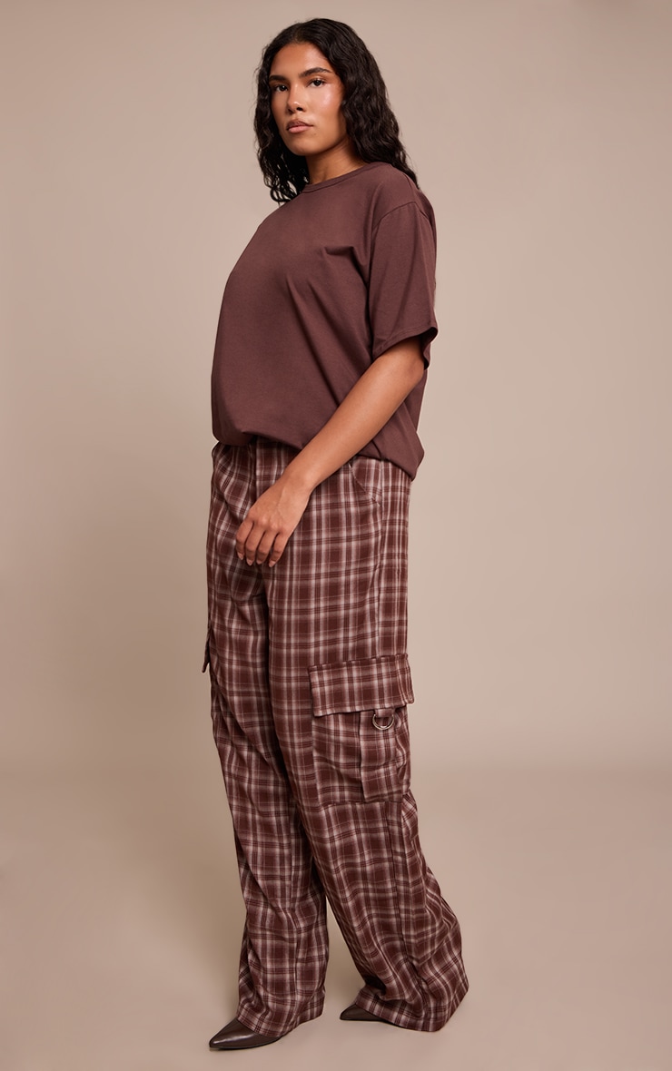 Shape Chocolate Tartan Buckle Cargo Wide Leg Pants image 2