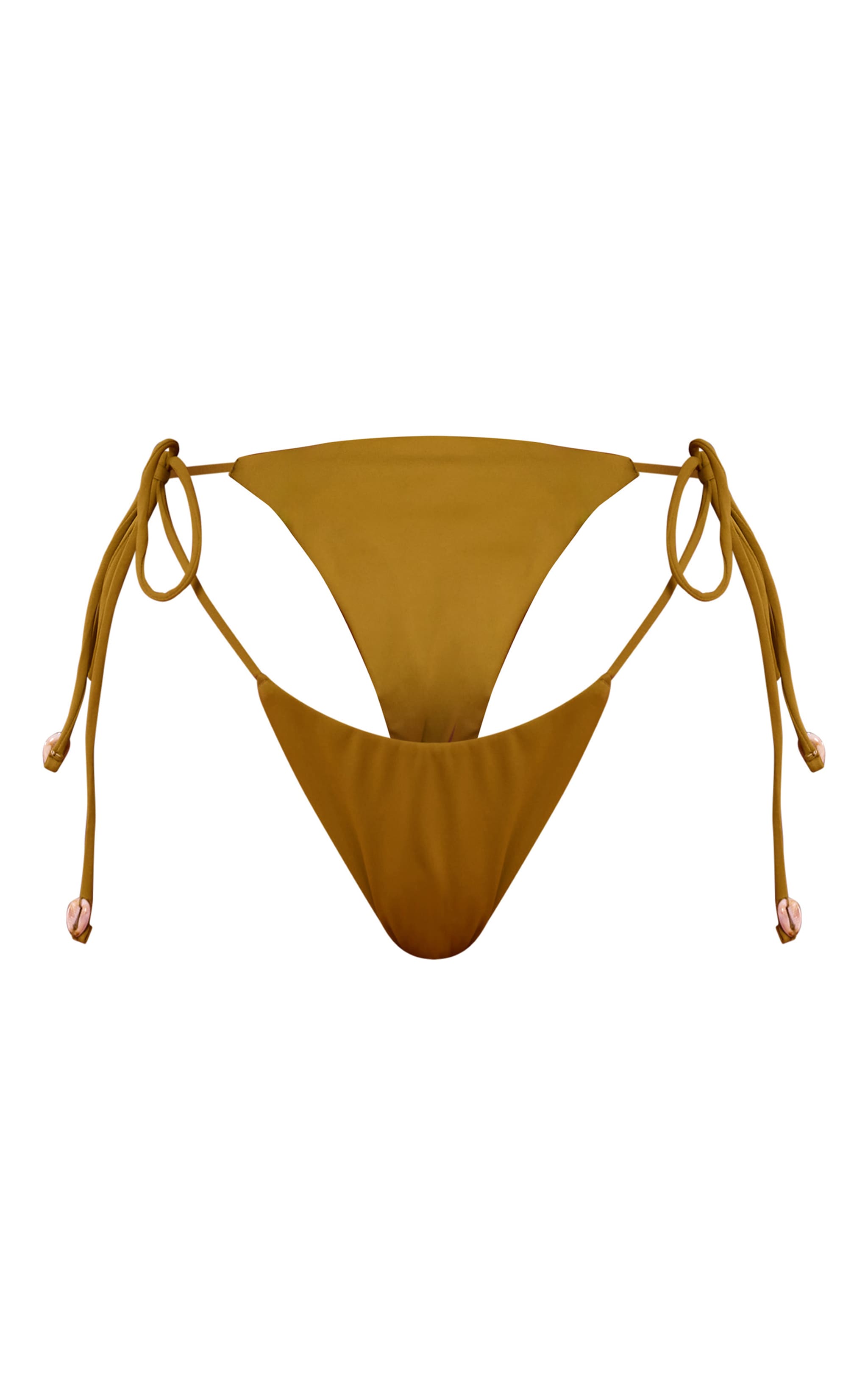 Olive Shell Trim Tanga Bikini Bottoms image 5