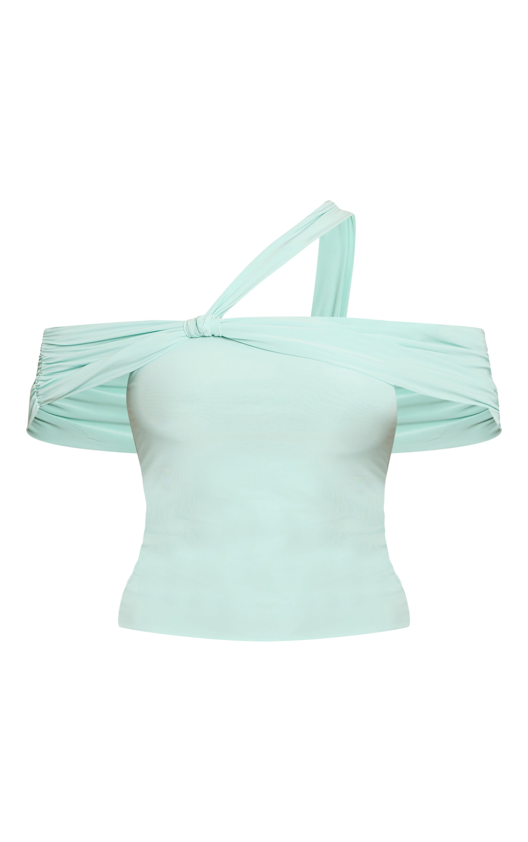 Seafoam Double Layer Slinky Abstract Sleeve Detail Top  image 5