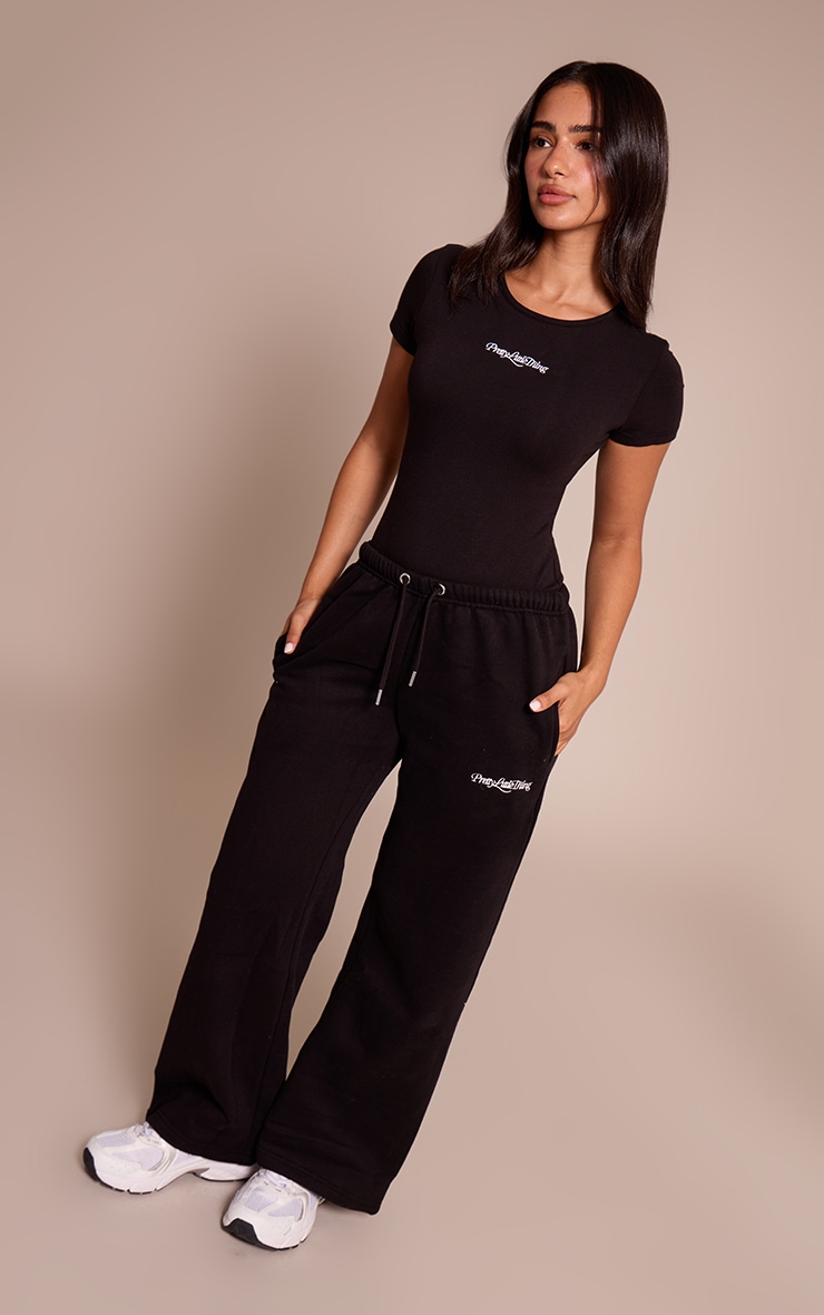 Petite Black Prettylittlething Short Sleeve Bodysuit image 3