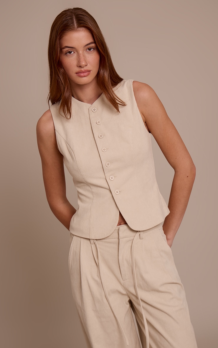 Sand Cord Tailored Vest image 1