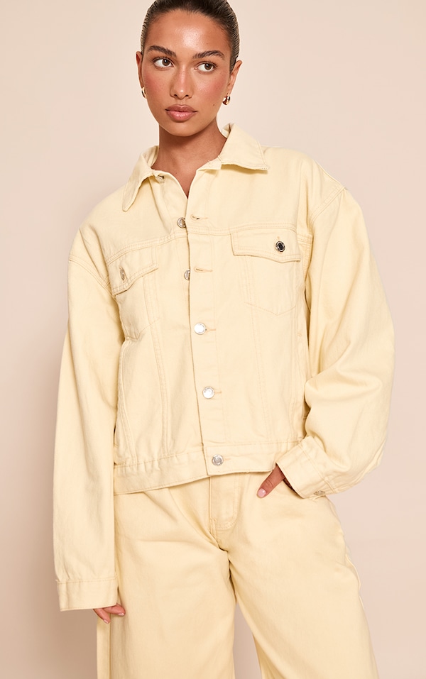 Butter Cream Oversized Classic Denim Jacket