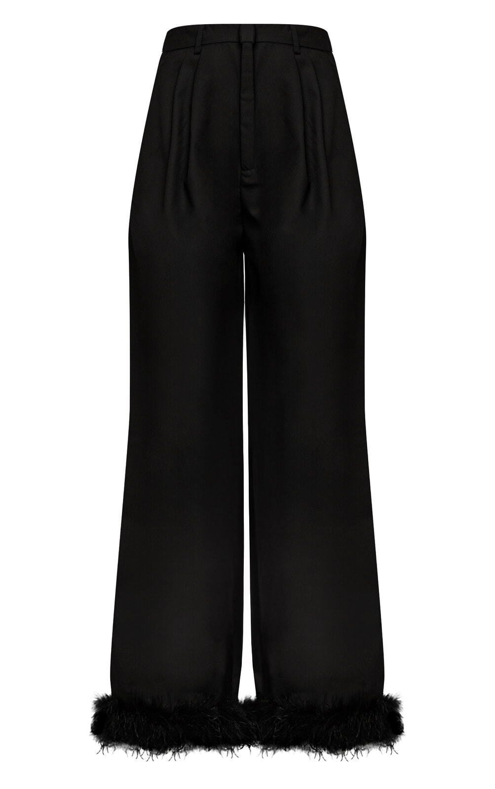 Black Tailored Feather Hem Pants  image 8
