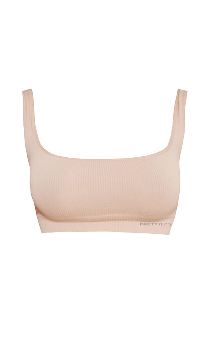 PRETTYLITTLETHING Nude Seamless Square Neck Bra image 5