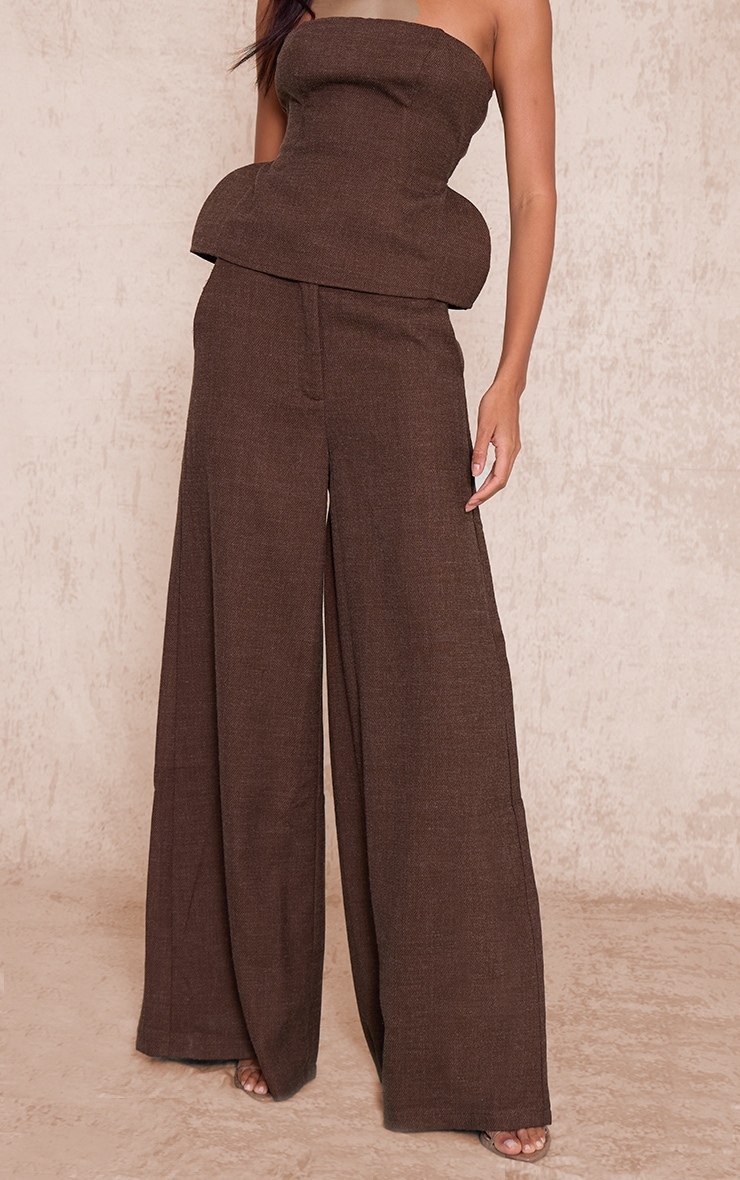 Dark Chocolate Woven Extreme Wide Leg Pants image 2