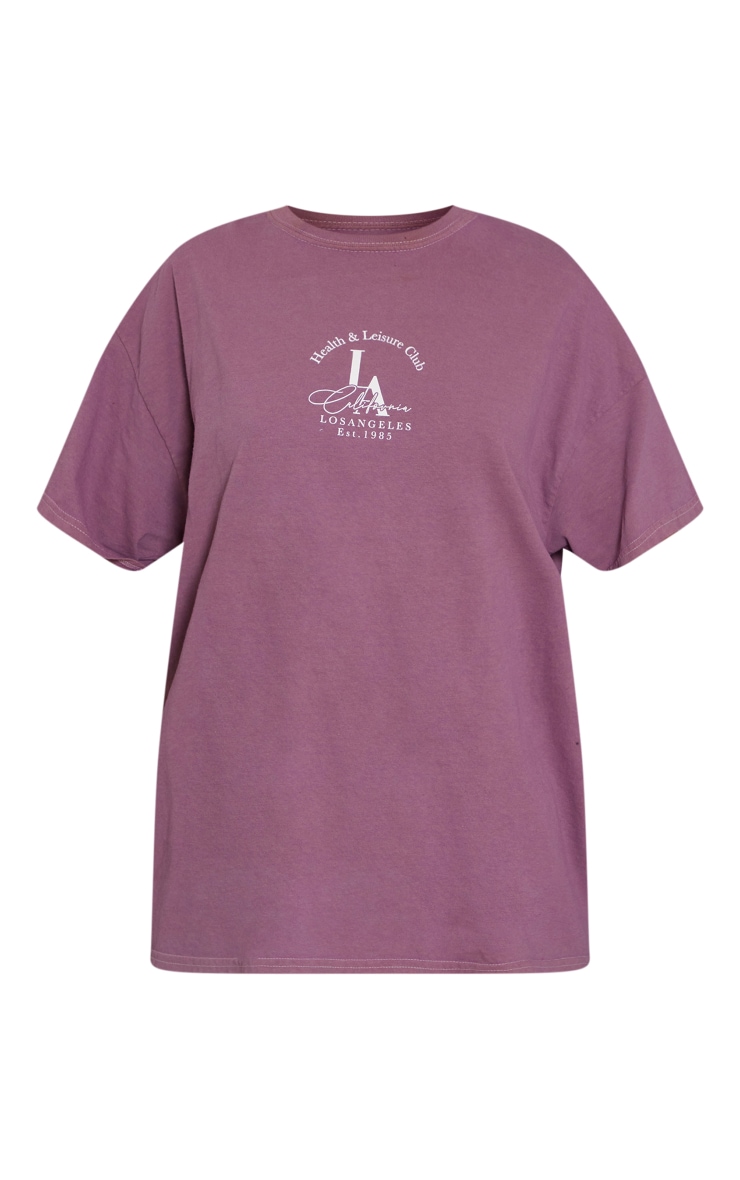 Maroon Health And Leisure Printed Washed T Shirt image 5