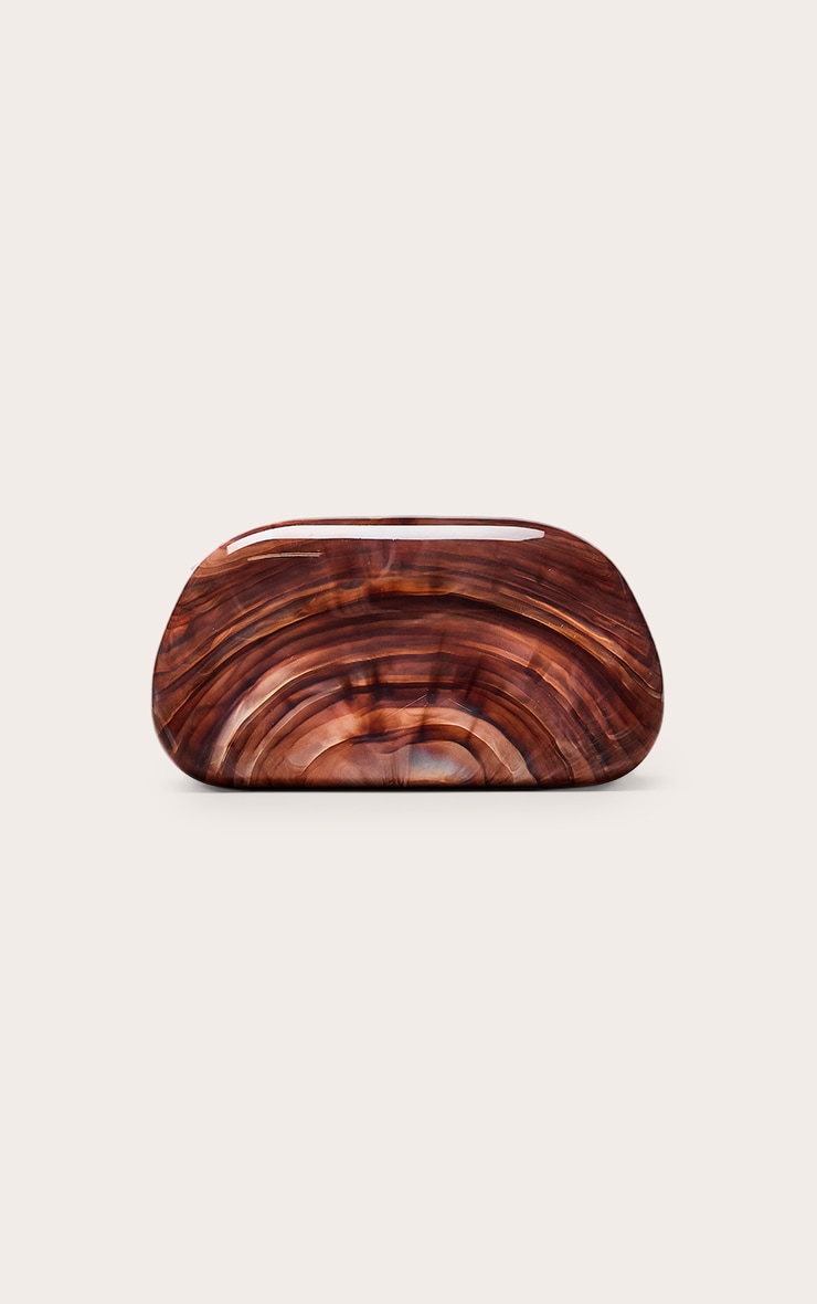 Chocolate Marble Hard Resin Clutch Bag image 5