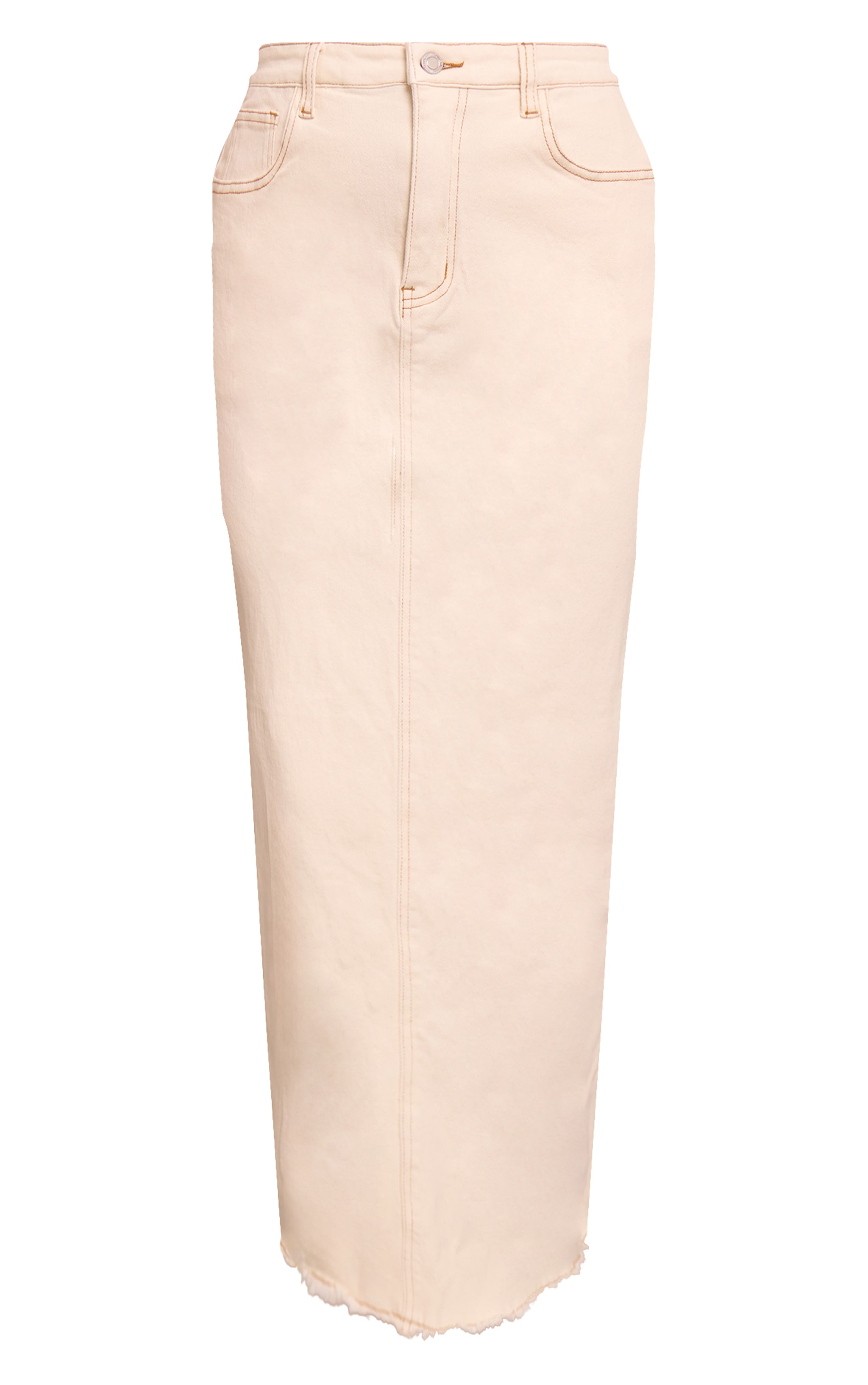Shape Ecru Stretch Denim Maxi Collumn Skirt image 5
