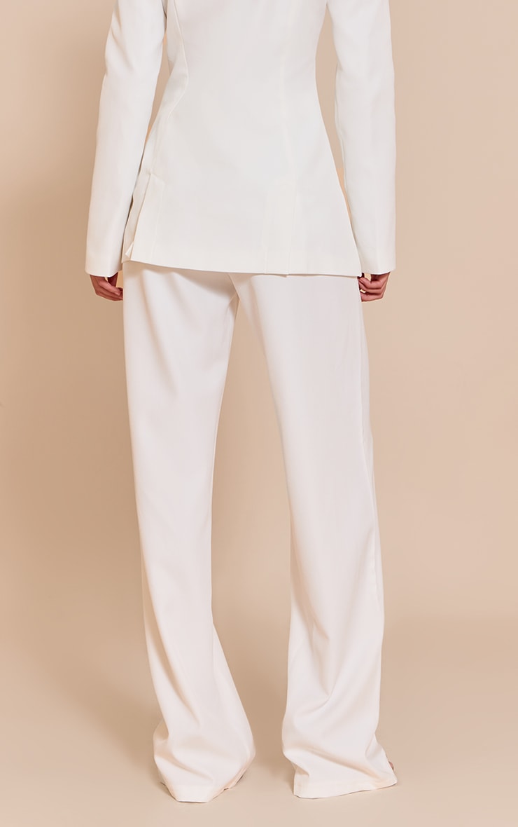 Pantalon de tailleur large blanc image 3