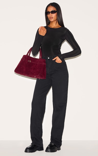 Tall Washed Black Straight Leg Denim Jeans