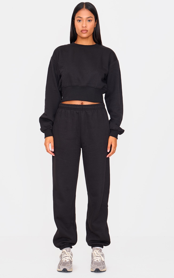 Tall Black Cropped Oversized Sweatshirt image 3