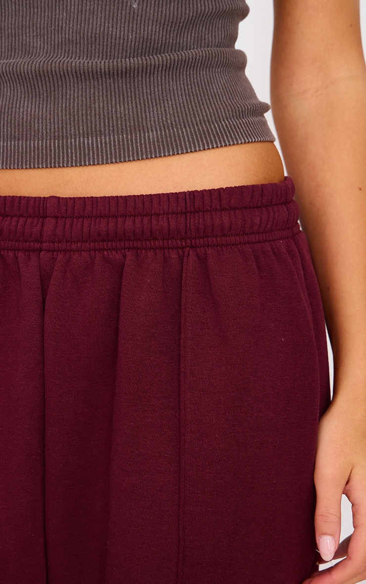 Burgundy Pintuck Detail Oversized Sweatpants image 4