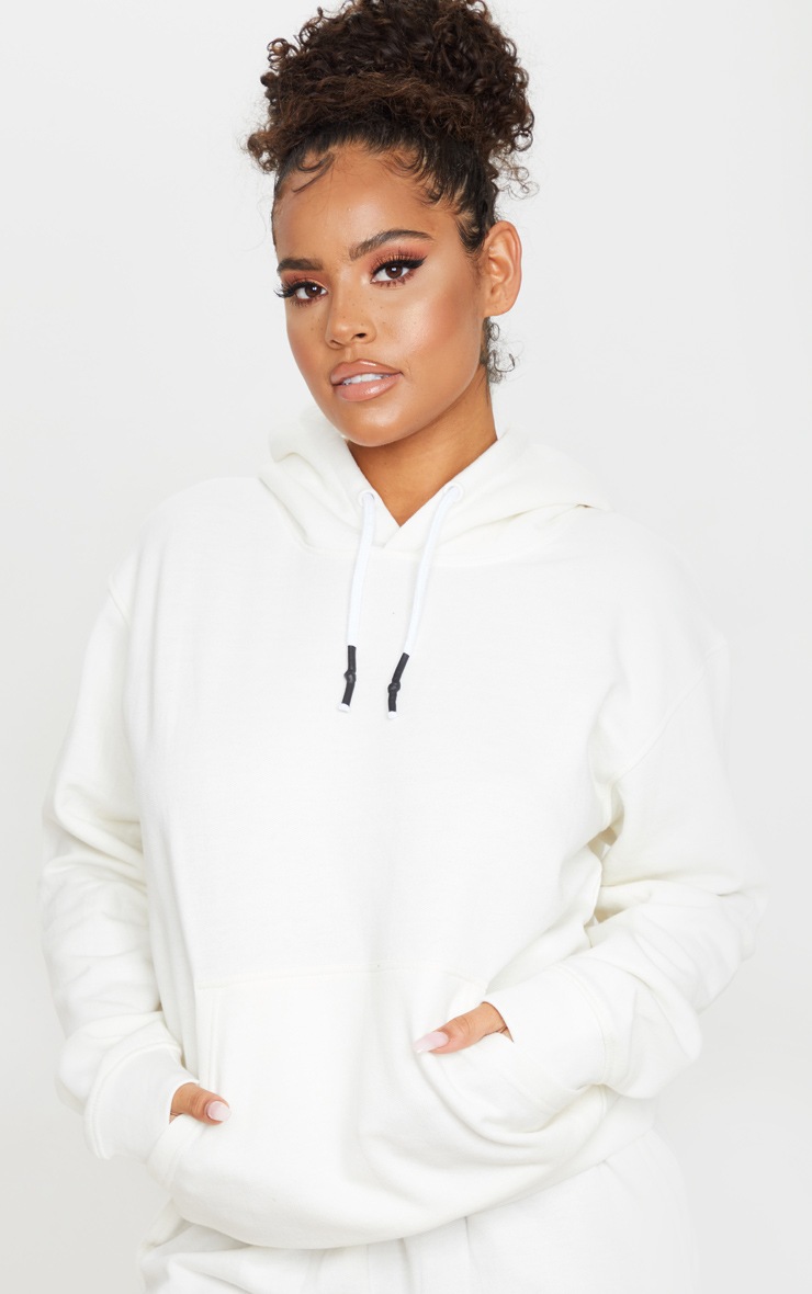 Cream Oversized Wax Toggle Hoodie