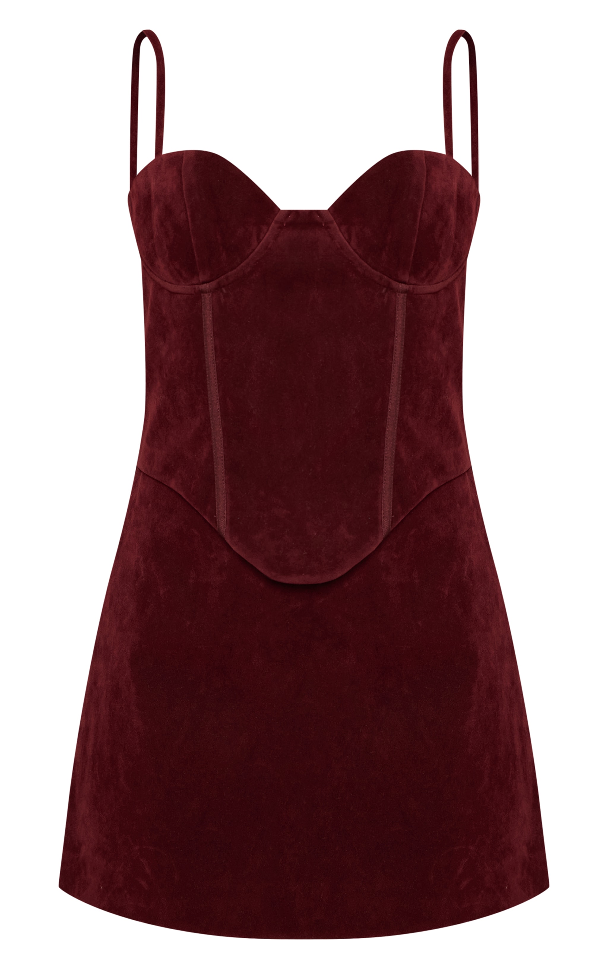 Plum Suede Corset Detail Mini Shift Dress image 5
