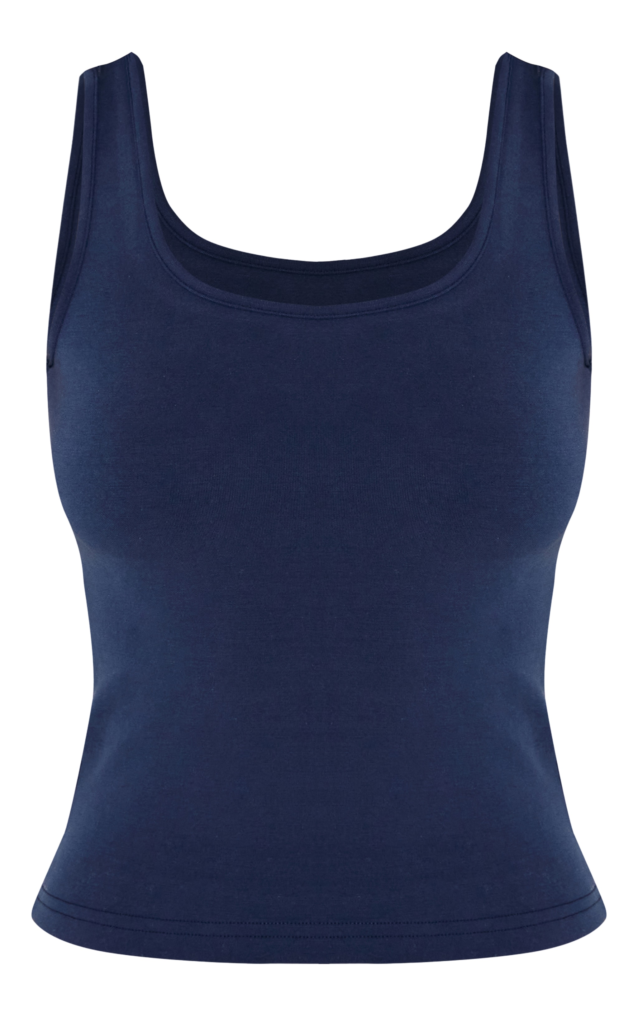 Navy Premium Soft Touch Scoop Neck Vest Top image 5