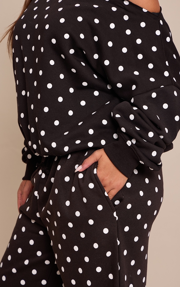 Shape Black Polka Dot Sweatpants image 4