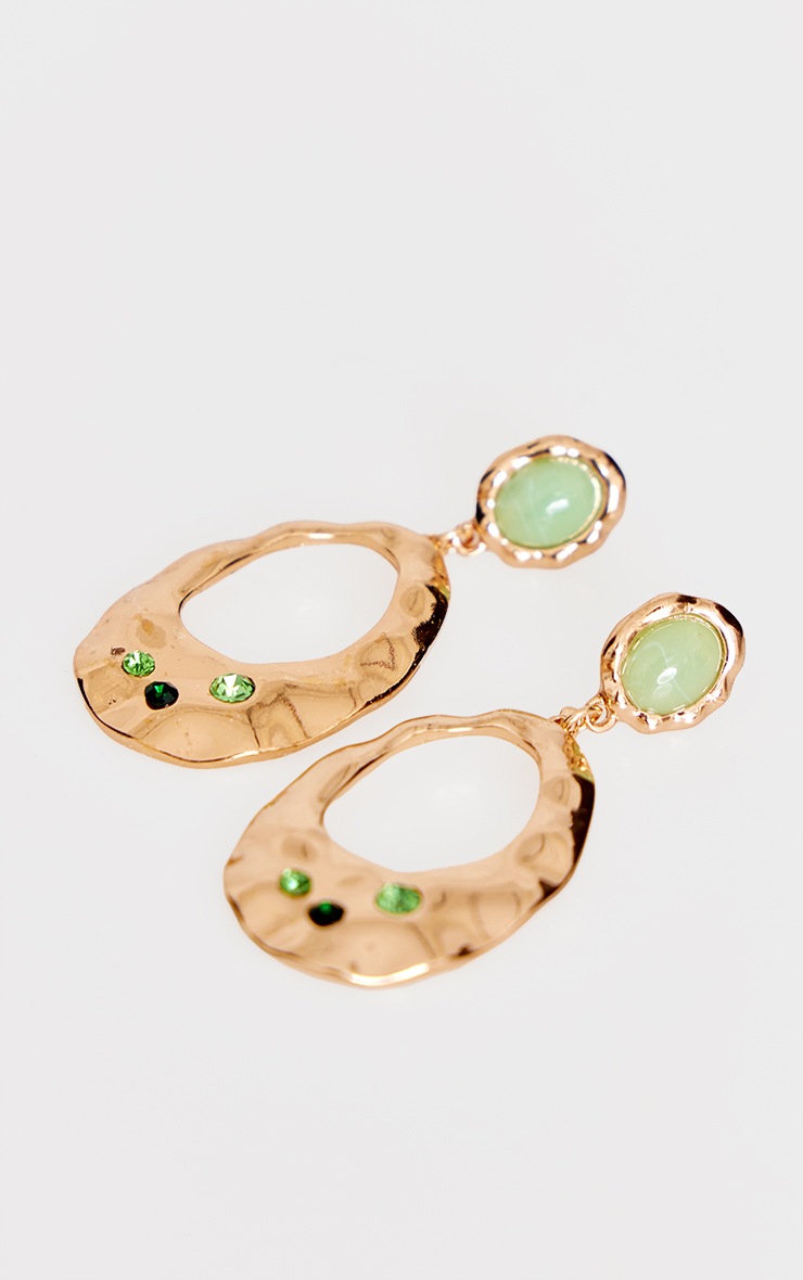 Boucles D'oreilles Clous Vintage Années 80 – Vertes 2.5 Cm, Plastique Dur, Old New Stock