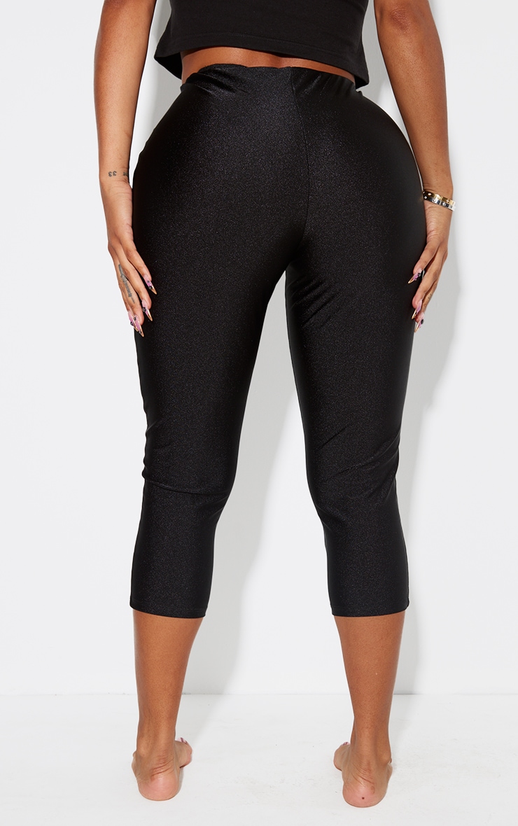 Shape Black Disco Slinky Capri Leggings image 2