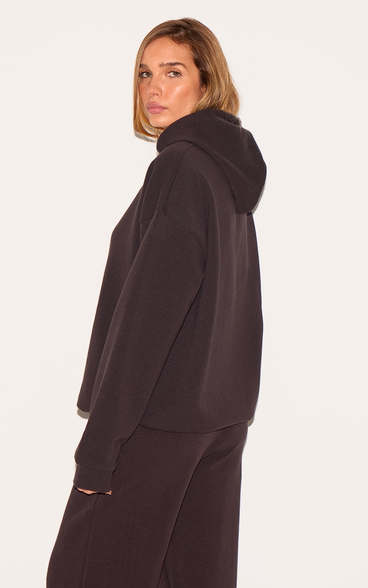 Espresso Premium Interlock Oversized Hoodie image 2