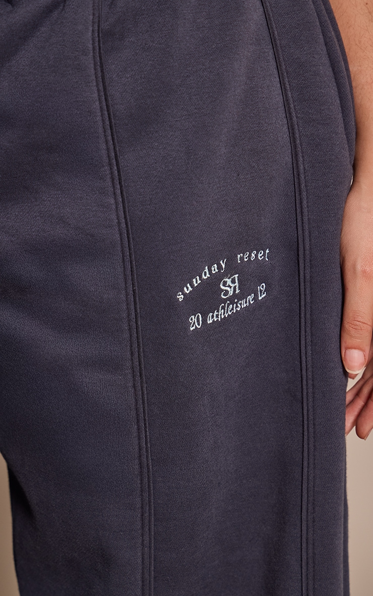 Plus Navy Sunday Reset Embroided Wide Leg Sweatpant image 4