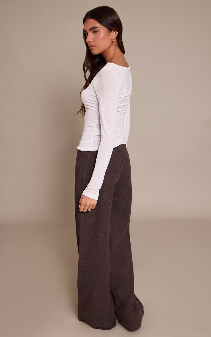 Chocolate Heavy Rib Wide Leg Pant image 3