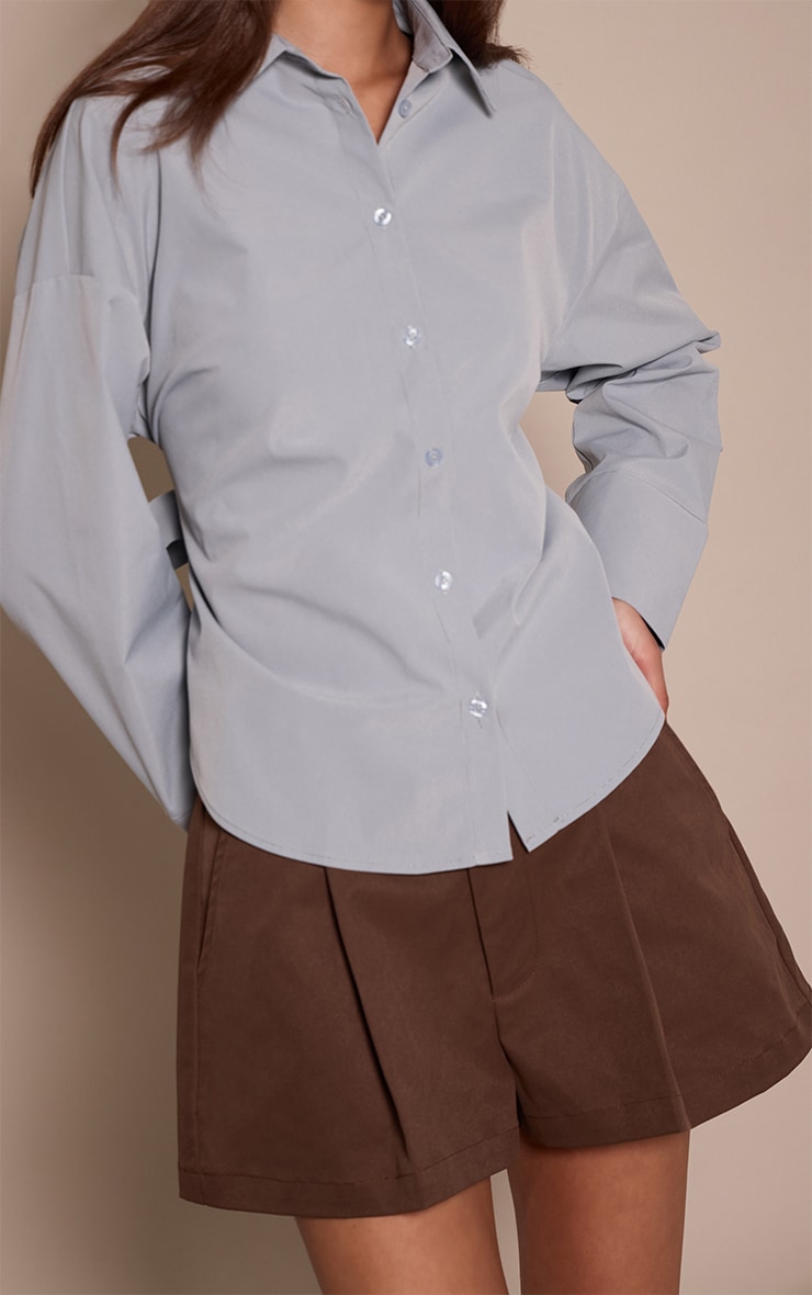 Dark Chocolate Woven Balloon Style Tailored Short image 2